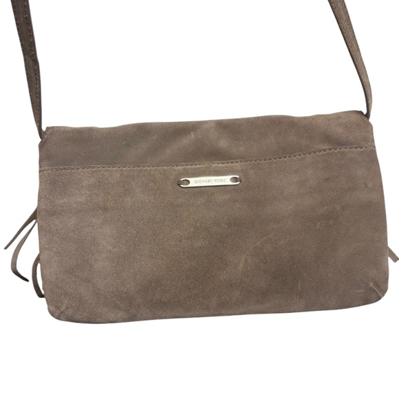 Michael Kors Collection gray/taupe small fringed suede shoulder bag - Picture 2 of 15